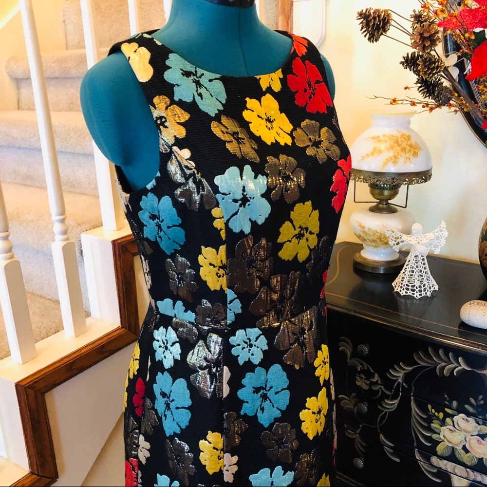 Maia Metallic Floral Fit & Flare Dress